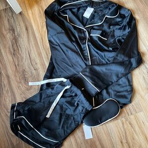 Stars above satin PJ set with mask